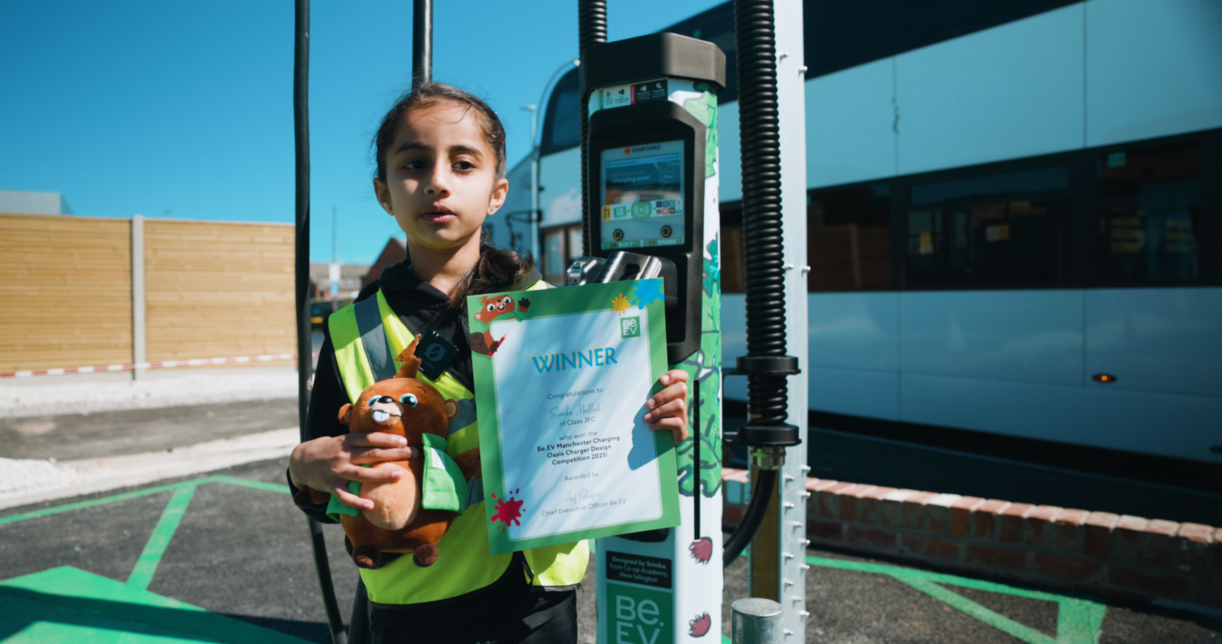 Photo of school pupil designer of chargepoint