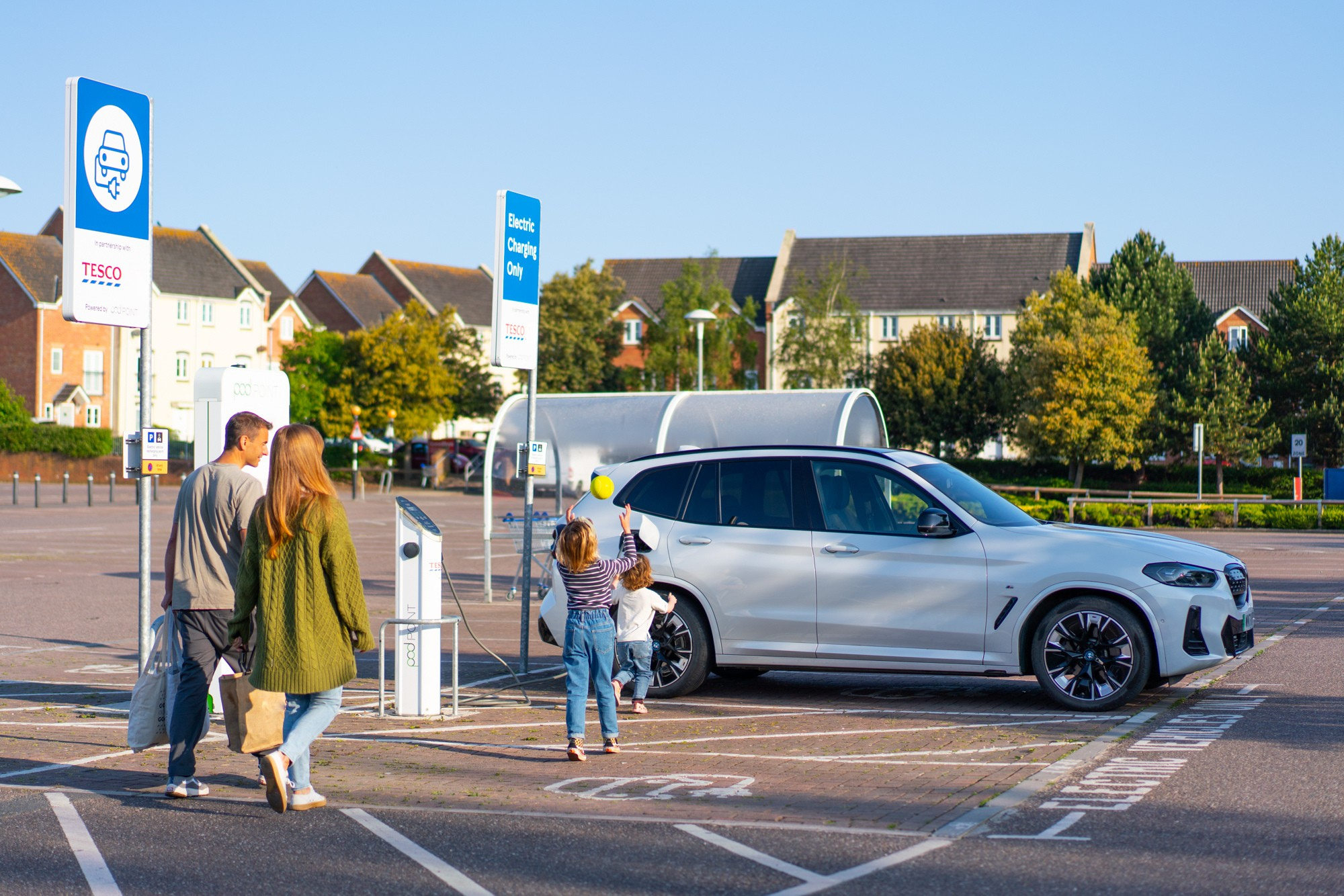 Pod Point chargers at Tesco supermarket
