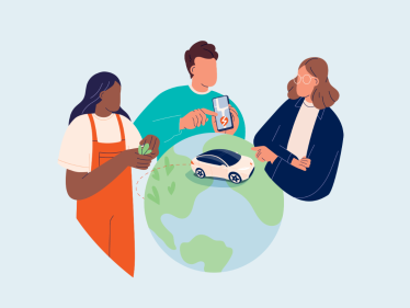What we do - infographic of globe and people using the Zapmap app
