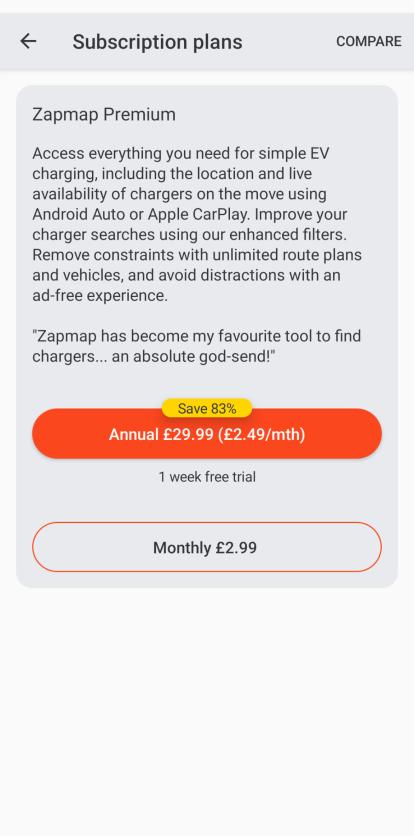 Android - step 2 - renew subscription plan