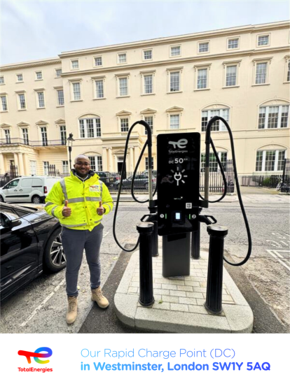 TotalEnergies Rapid EV charger in Westminster