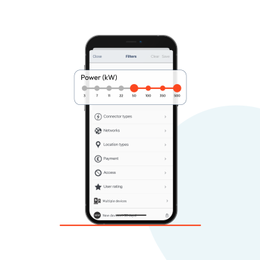 A phone displaying the Zapmap app, showing filter options