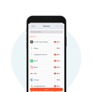 An image of the Zapmap app showing a list of pay partners