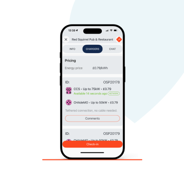 The Zapmap app showing live availability of selected charge points