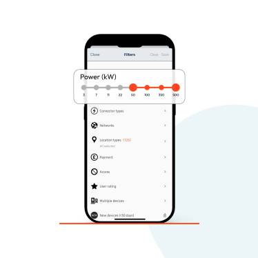 The Zapmap app showing available search filters