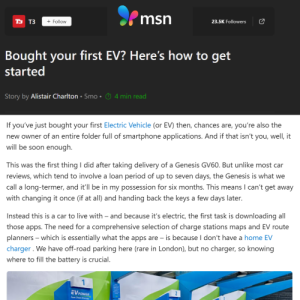 MSN - Getting started with your EV