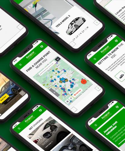 europcar app shown on several mobile phones