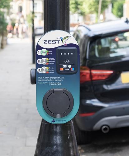 Zest to deliver thousands of new public charge points in Southend-on-Sea - Zest lamppost charge point