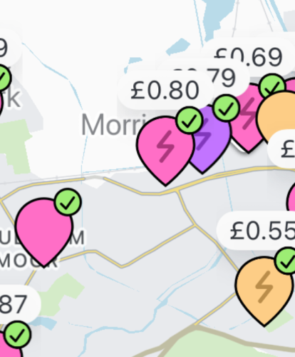 Live pricing on the Zapmap app