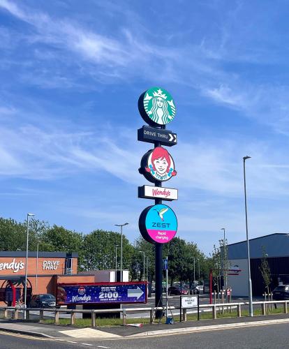 Zest rapid EV charging opens at Starbucks Croft Retail Park in Bromborough