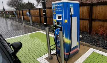 Lidl rapid charge point in situ