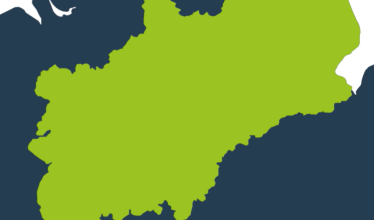 Midlands Connect region map