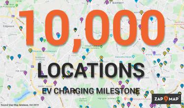 Milestone for public EV charging as 10,000 locations reached