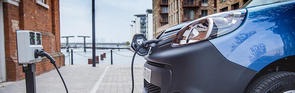 Charging a Renault Zoe at work