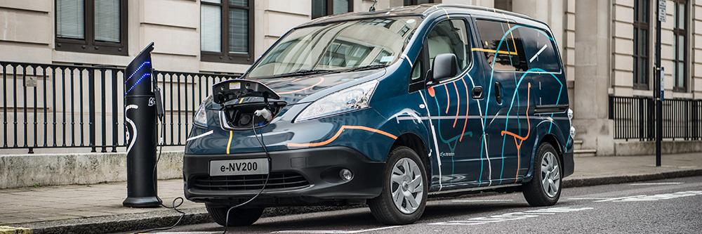 Charging a Nissan e-NV200 van on public networks