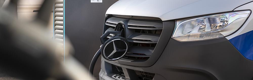 Charging a Mercedes Benz eSprinter at work