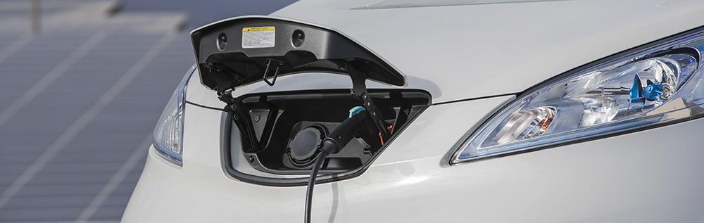 Charging a Nissan e-NV200 van at work