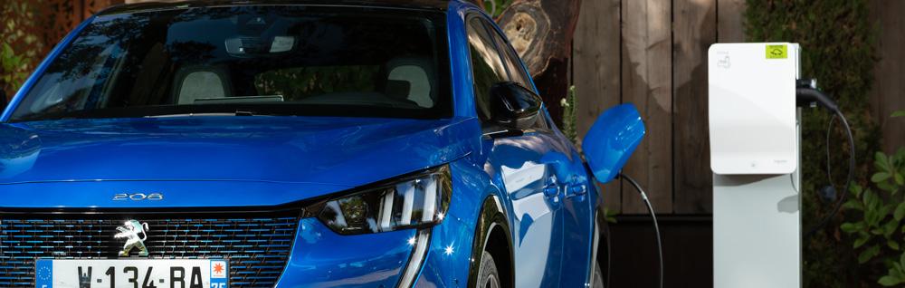 Charging a Peugeot e-208 at home
